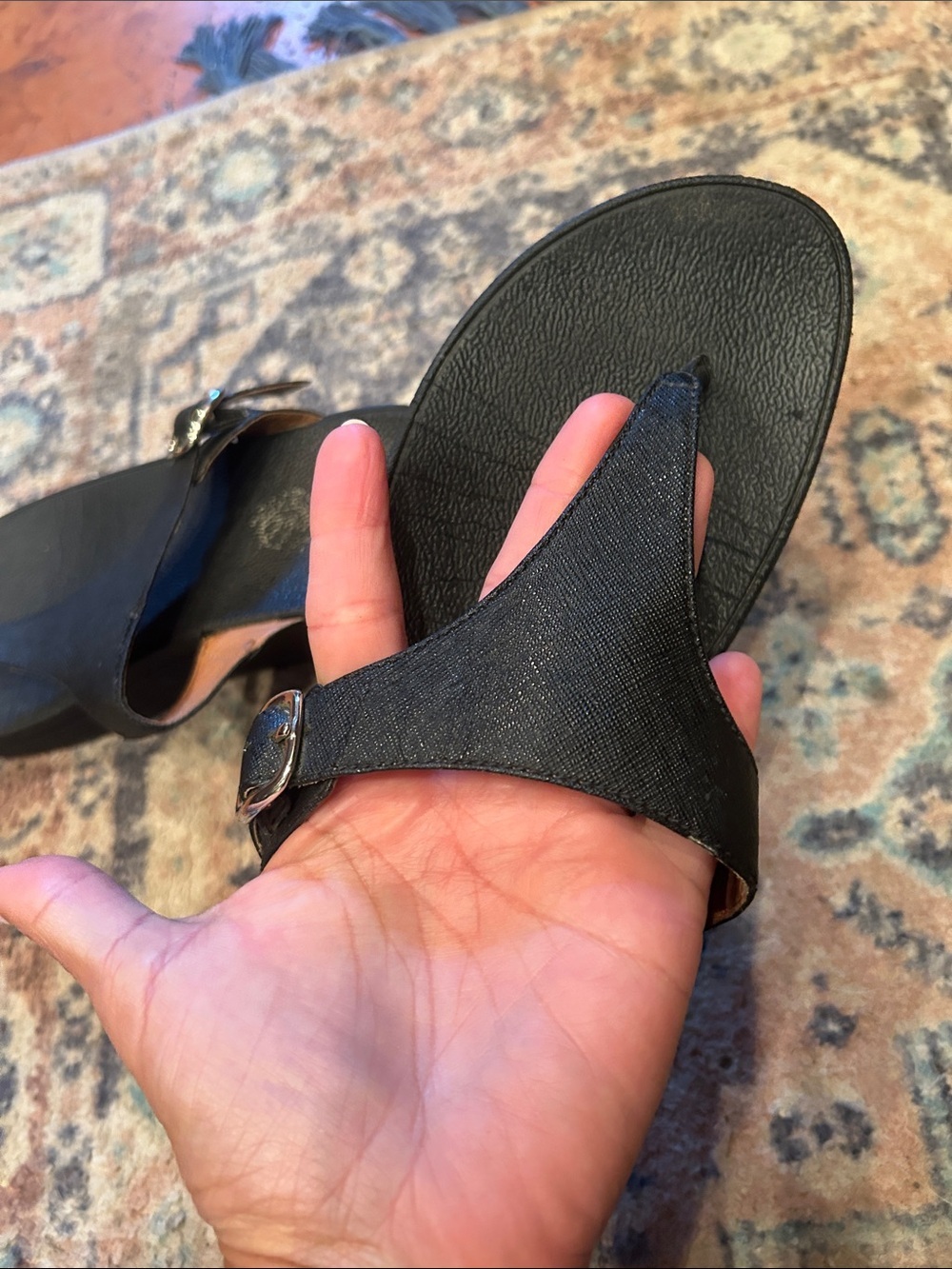 Fitflop Black Thong Sandal with Buckle Detail - Picture 5 of 11